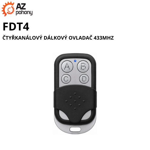 FDT4 - čtyřkanálový dálkový ovladač 433MHz
